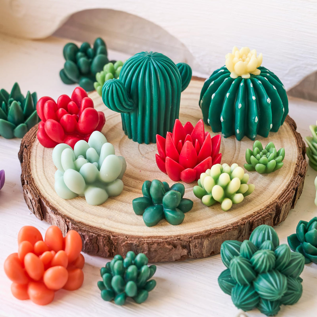 Succulent Wax Molds for Candle Making 10 Pack 3D Cacti Silicone Candle Mold Handmade Cactus Flower Plant Decorate Cement Resin Casting Soap Ornament Craft Mold Chocolate Cake Fondant Moulds Home Decor Dacies