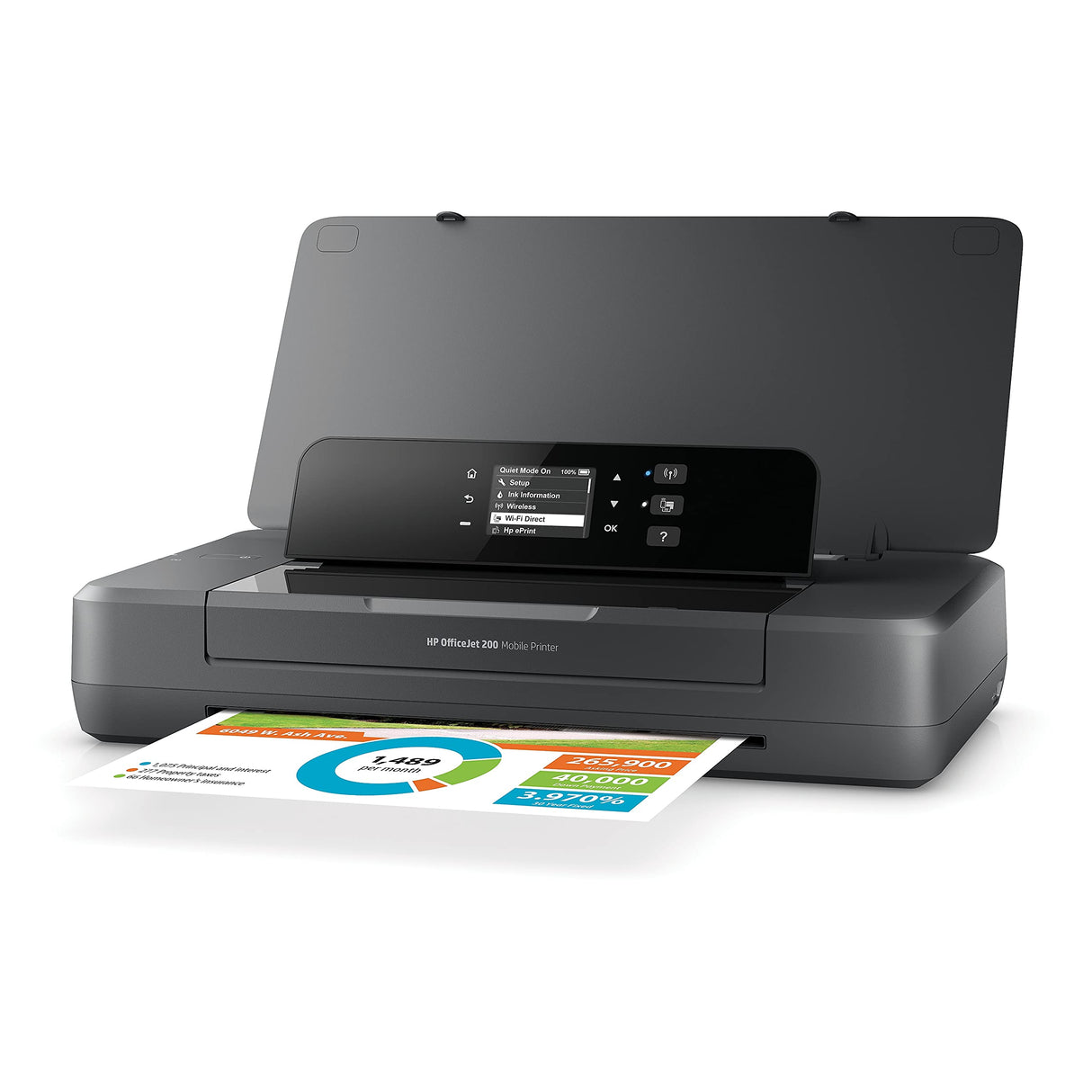 HP OfficeJet 200 Portable Printer with Wireless & Mobile Printing, Works with Alexa (CZ993A) ,Black HP