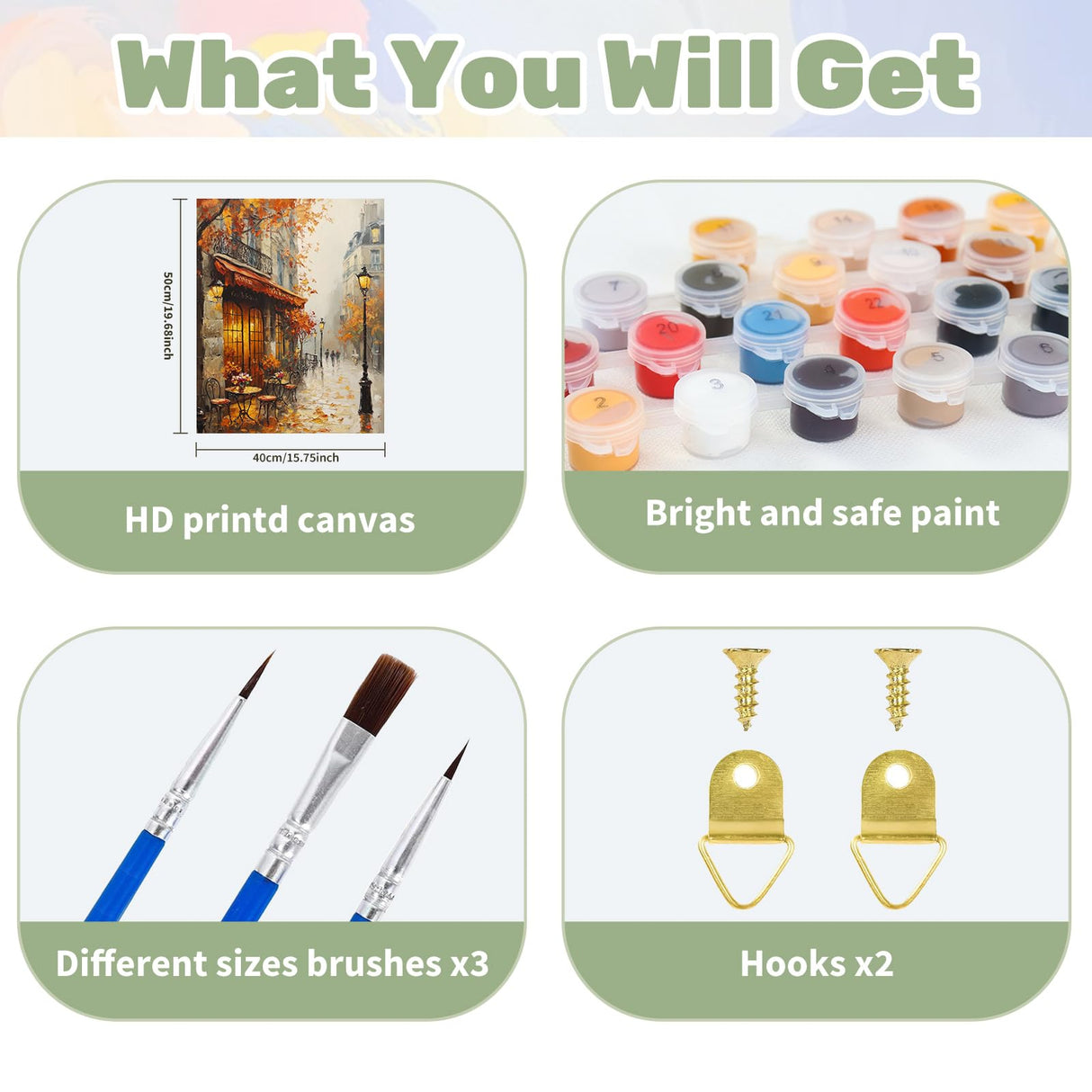 Ceiomez Paint by Number Kits for Adults, Street Paint by Number for Adults, Cafe Adult Paint by Number Kits on Canvas for Home Decor 16x20in Ceiomez