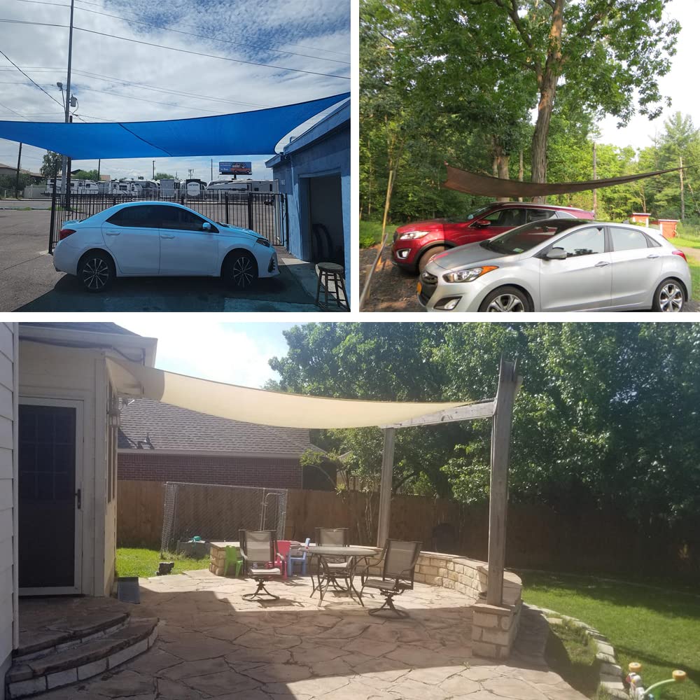 TooTaci Sun Shade Sail Hardware Kit Rectangle,304 Stainless Steel Hanging Chains 1M× 4pcs, 54pcs 6 inch Shade Sail Hardware Kit with Chains for Sun Sail Installation,Outdoor,Pergola,Patio Canopys TooTaci