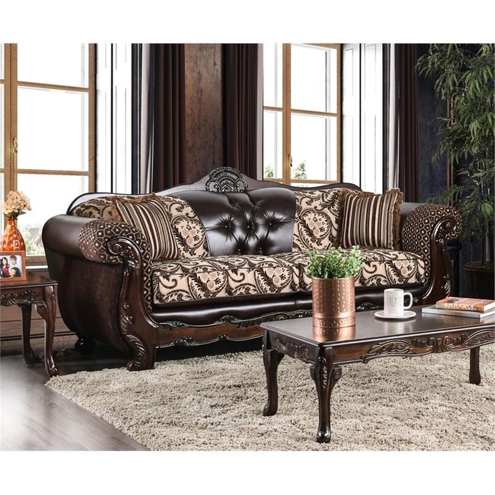 Furniture of America Sofas, Light and Dark Brown Furniture of America