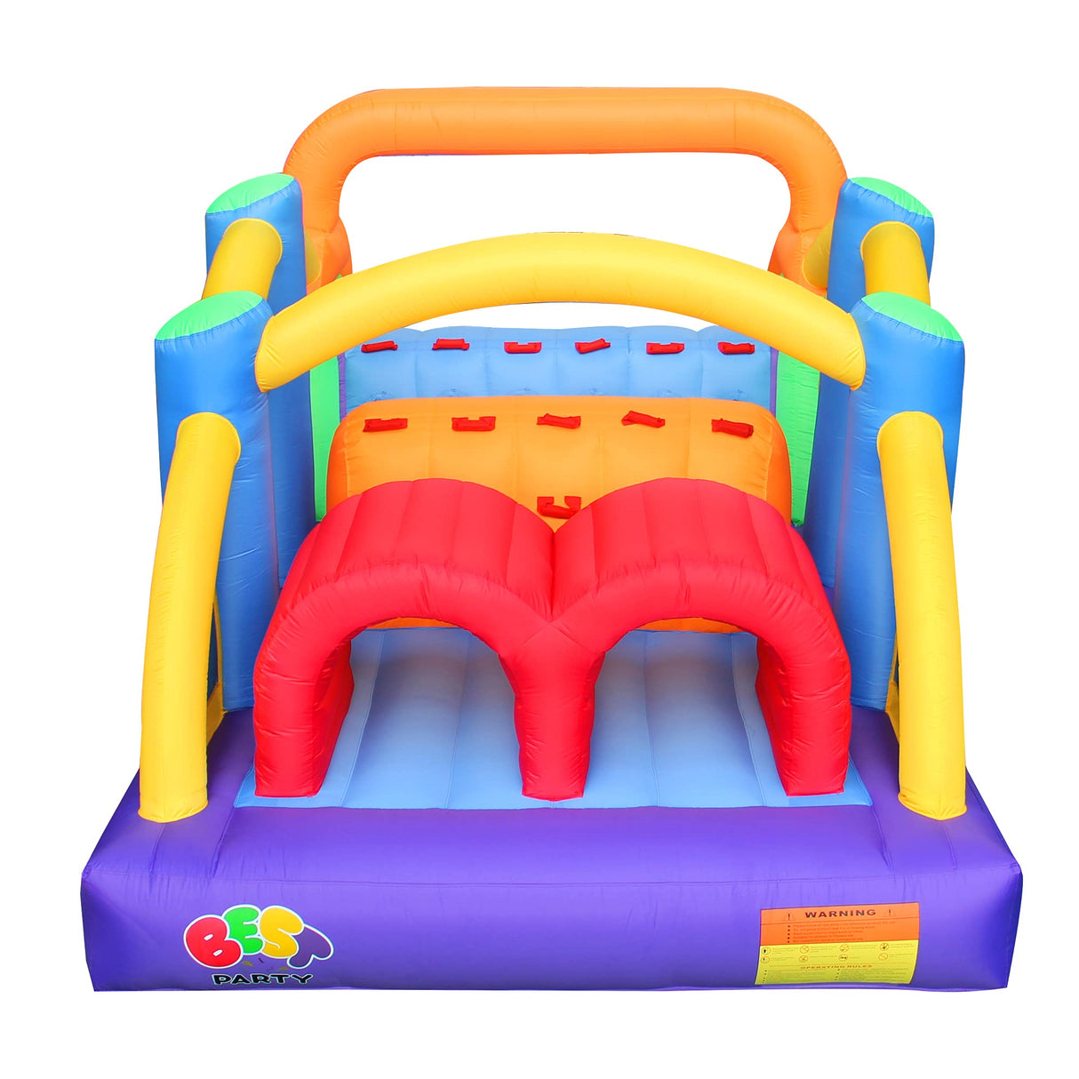 BESTPARTY Inflatable Obstacle Course Bounce House Castle with Large Slides Bounce Area and Obstacles Inflatable Bouncer House Jumper with Blower BESTPARTY
