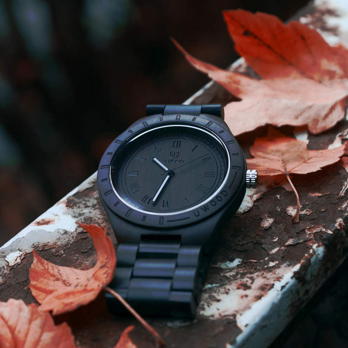 LeeEv Mens Light Weight Unique Wood Watch, Uwood Series Handmade Sandalwood Analog Quartz Vintage Roman Number Natural Wooden Wristwatch LeeEv