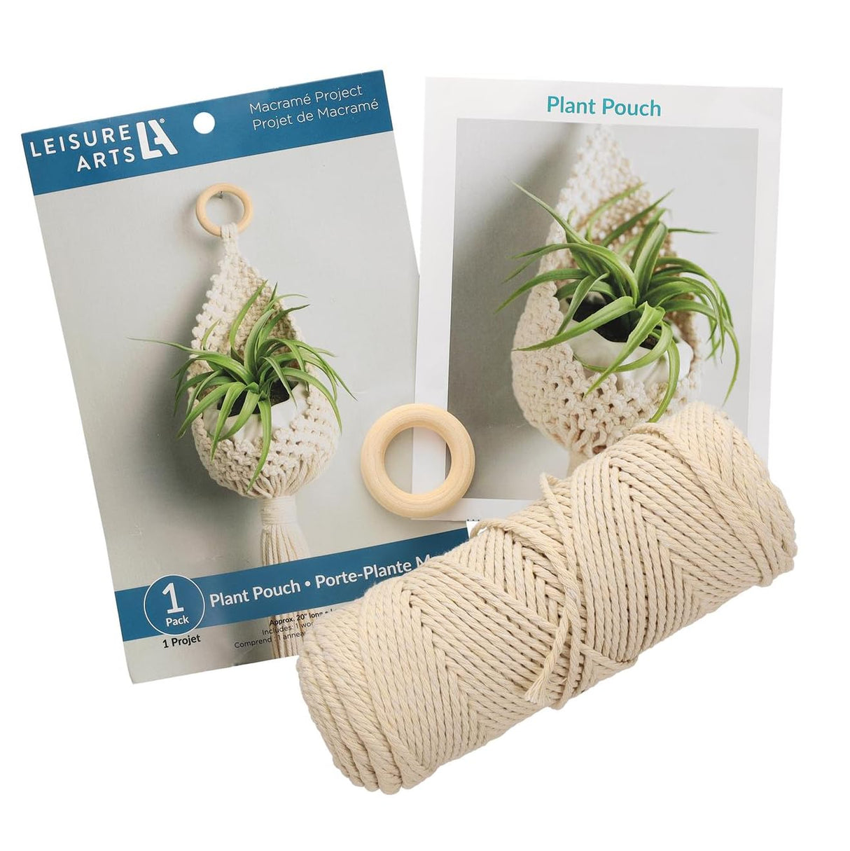 Leisure Arts Macrame Plant Pouch Kit for Adults Beginners - DIY Plant Hanger LEISURE ARTS