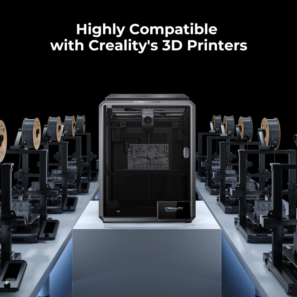 Creality ABS Filament 1.75mm for K1 Max, 3D Printer Filament ABS Designed for High Speed 350mm/s, High Impact Resistance, Odorless Non-Toxic and Without stringing or Clogging, 1kg(2.2lbs) ABS Black Creality