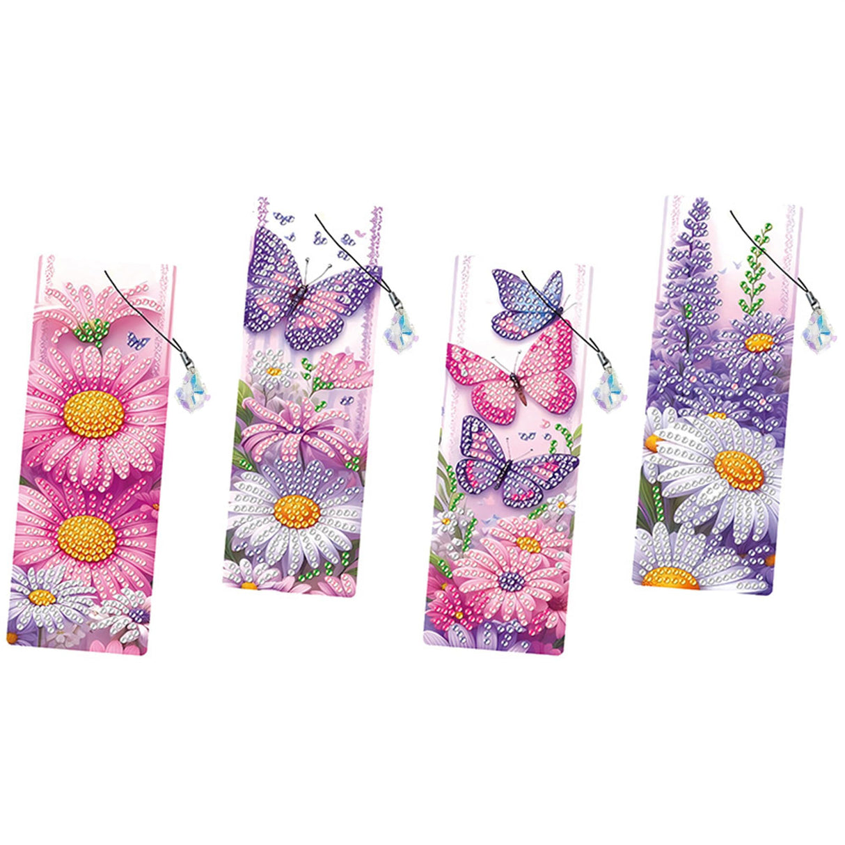 4pcs Butterfly Diamond Art Bookmarks,Diamond Painting Bookmarks Kits for Adult,DIY Gem Art Small Crafts with Rhinestone Tassel,Paint by Diamonds for Graduation Birthday Reader Gifts. (Butterfly) NDNXYXGS