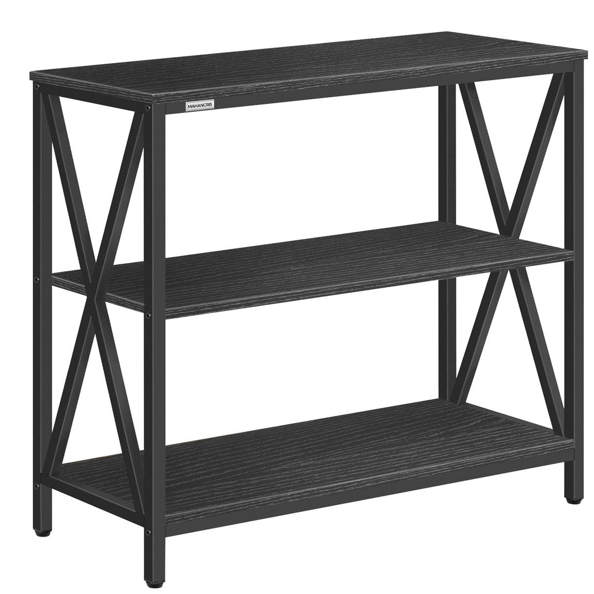 MAHANCRIS Sofa Table, Industrial Console Table, 3-Tier Narrow Side Table with Open Shelves, Foyer Table for Entryway, Hallway, Kitchen, Living Room and Bedroom, Easy Assembly, Black CTHB8001 MAHANCRIS