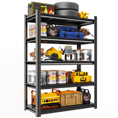 Notmise Metal Garage Shelving Unit, Heavy Duty 5-Tier Adjustable Storage Rack, Steel Shelving,2000 lbs Capacity, Industrial Shelves for Heavy Tools and Equipment (5-Tier 59" H x 32" W x 14" D)