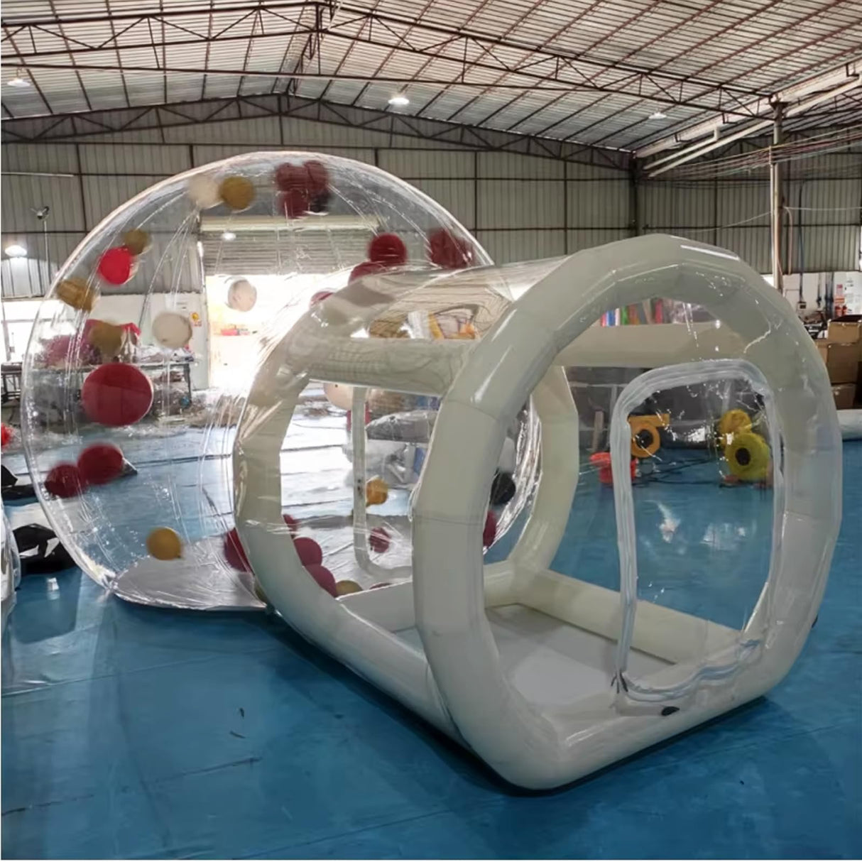 10FT Inflatable Bubble House with Bounce Jumping Area Commercial Grade PVC Bounce House, Bubble Balloon House for Kids,Toddler with Blower & Pumb & 50Pcs Balloons AEOR