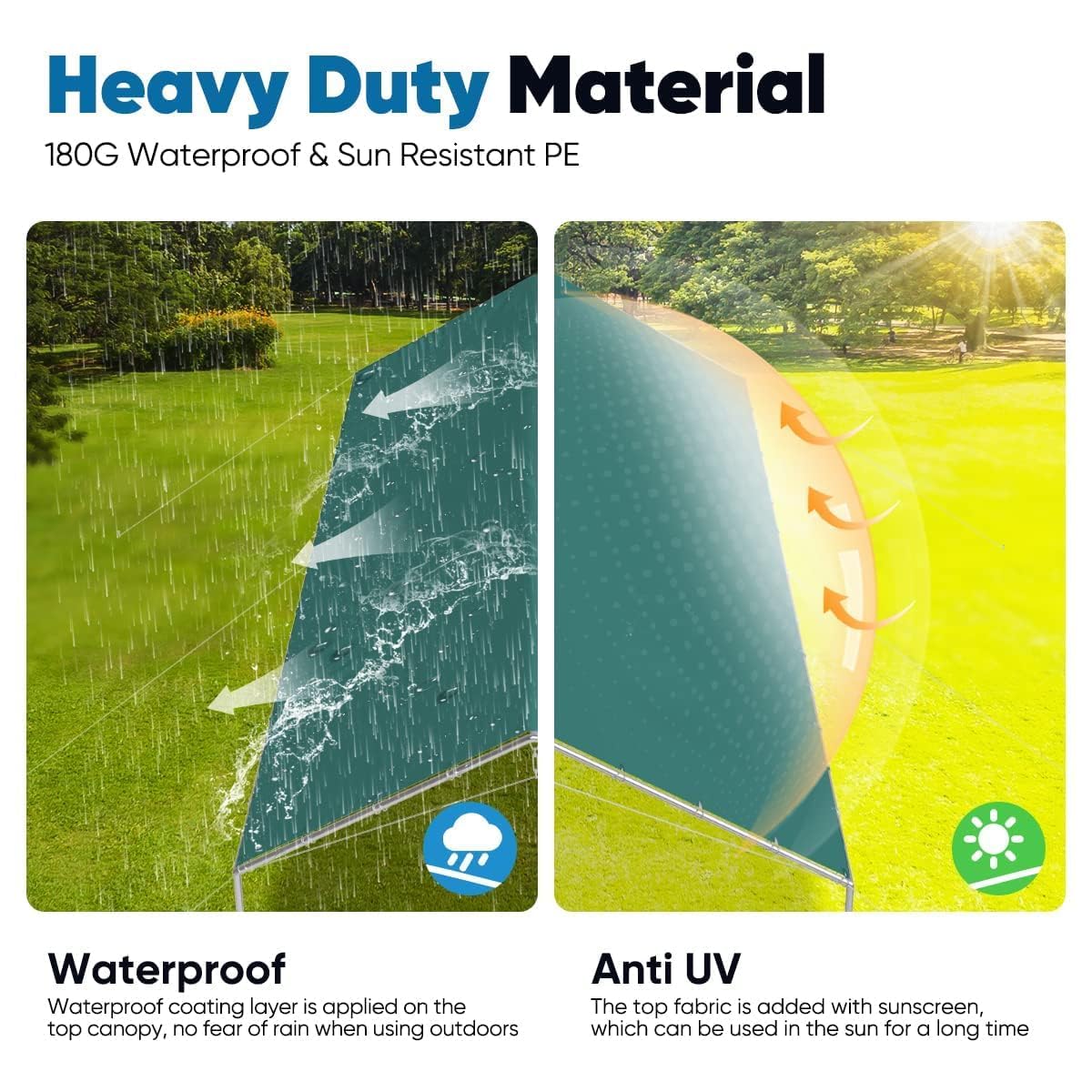 Quictent 10X20ft Upgraded Heavy Duty Carport Car Canopy Party Tent with 3 Reinforced Steel Cables-Green Quictent