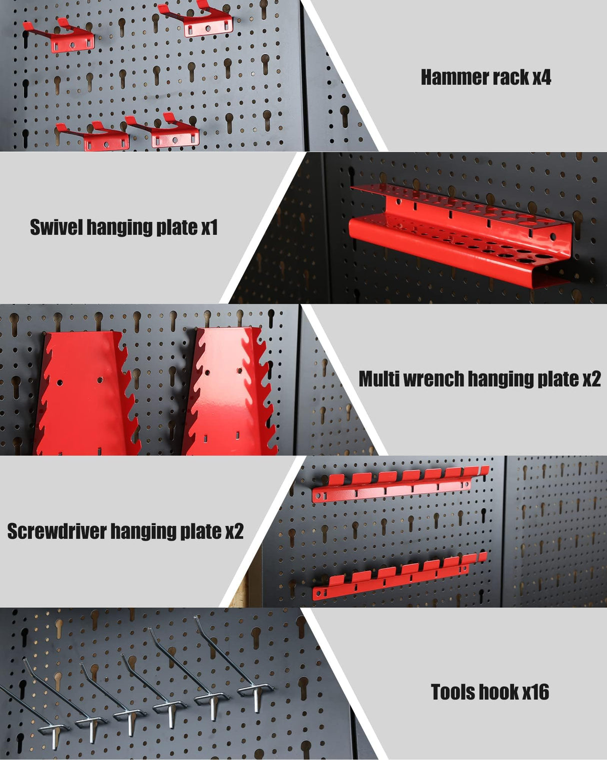 Prostormer 47.25 Inch Heavy Duty Workbench with Pegboard, Hooks, and Drawers - Sturdy Garage Work Table for DIY Projects, Home Workshop, and Tool Organization Prostormer