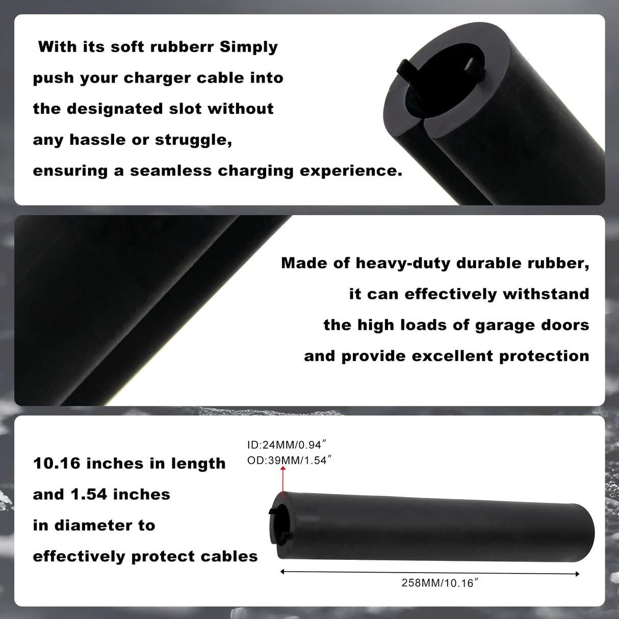 RYANSTAR RACING EV Charging Cable Protector Garage Door Pass Through Shield EV Electric Car Charging Cable Cord Protector Cover Large Size Compatible with All Tesla Rivian Charger RYANSTAR RACING
