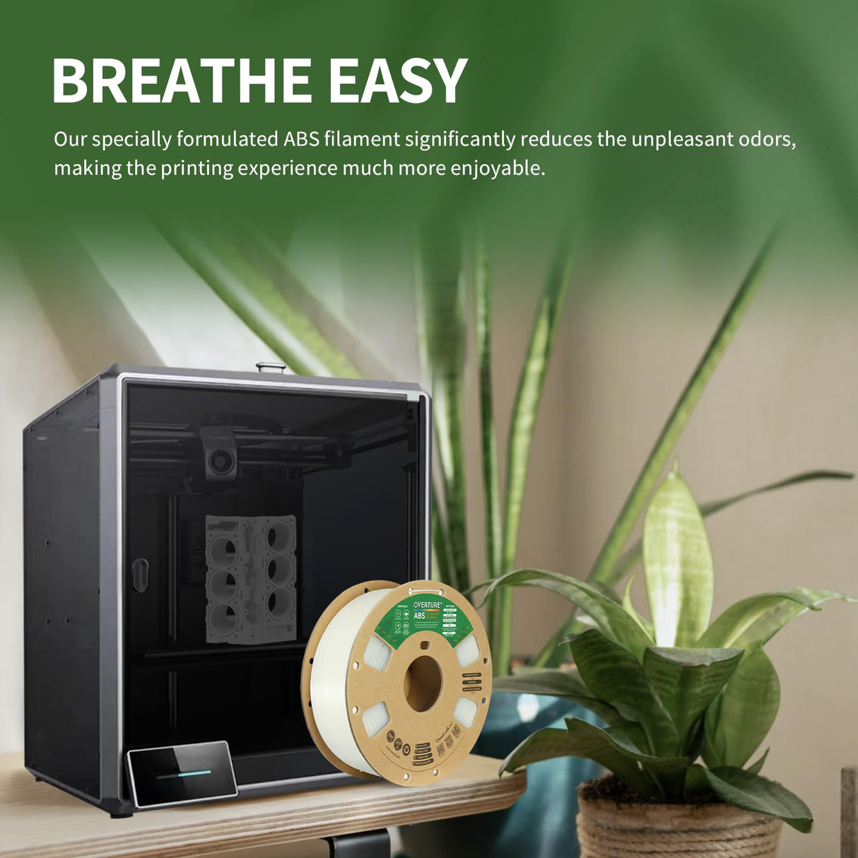 OVERTURE ABS Filament 1.75mm, ABS 1kg Spool (2.2lbs),3D Printer Filament,Dimensional Accuracy +/- 0.02 mm, Fit Most FDM Printer (Natural) OVERTURE