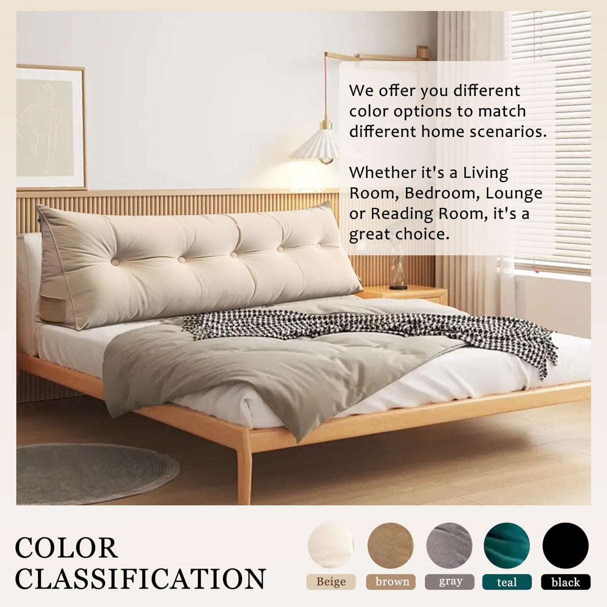 Triangular Wedge Headboard Pillow Bed Rest Backrest, Large Bolster Cushion Removable with Side Pockets Positioning Support for Reading Sitting Daybed Sofa Bunkbed, Brown 100cm (Brown-100cm) LOGICFEVER