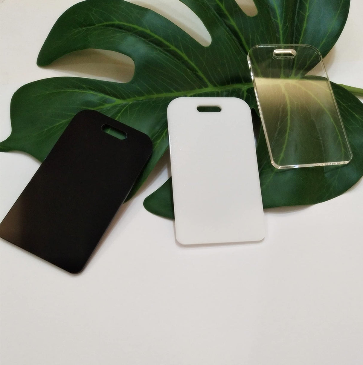 10pcs of Acrylic Rectangle Luggage Tags, Blank Acrylic Rectangle, Acrylic Blanks, Keychain Blanks, Acrylic Reserve Seating Tag (White) XIAOYUE