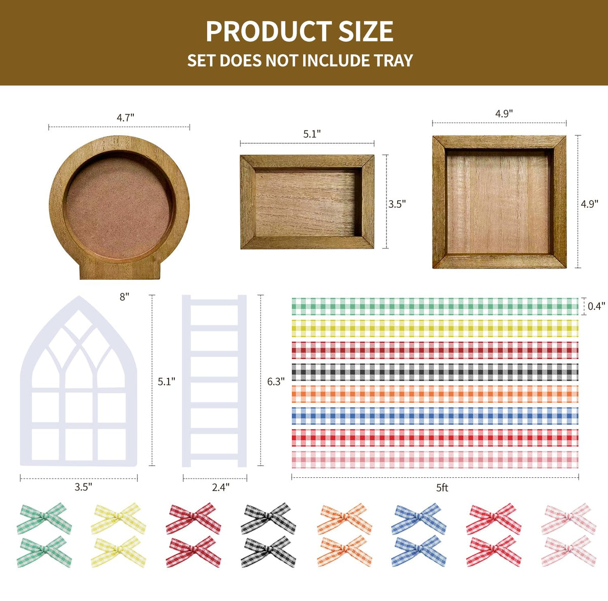 Nuvagiki Valentine's Day Tiered Tray Decor, Valentine's Day Decorations for Home Indoor, Interchangeable Year Round Seasonal Decorations Wooden Frames + Mini Arch + Ladder Set, No Tray, Turkey Decor nuvagiki