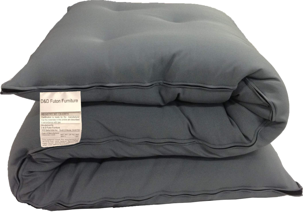 D&D Futon Furniture Traditional Japanese Floor Futon Mattresses, Foldable Cushion Mats, Yoga, Meditaion Single Size 3" Thick X 27" Wide X 80" Long (Gray) D&D Futon Furniture