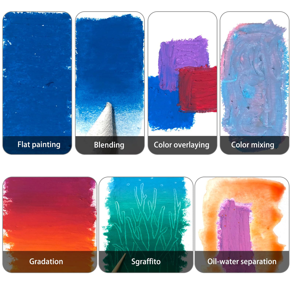 Artecho Oil Pastels Set of 50 Colors (8 x 60 mm), Soft Oil Pastels for Art Painting, Drawing, Blending, Art Supplies for Artists, Beginners, Students, Teachers Artecho