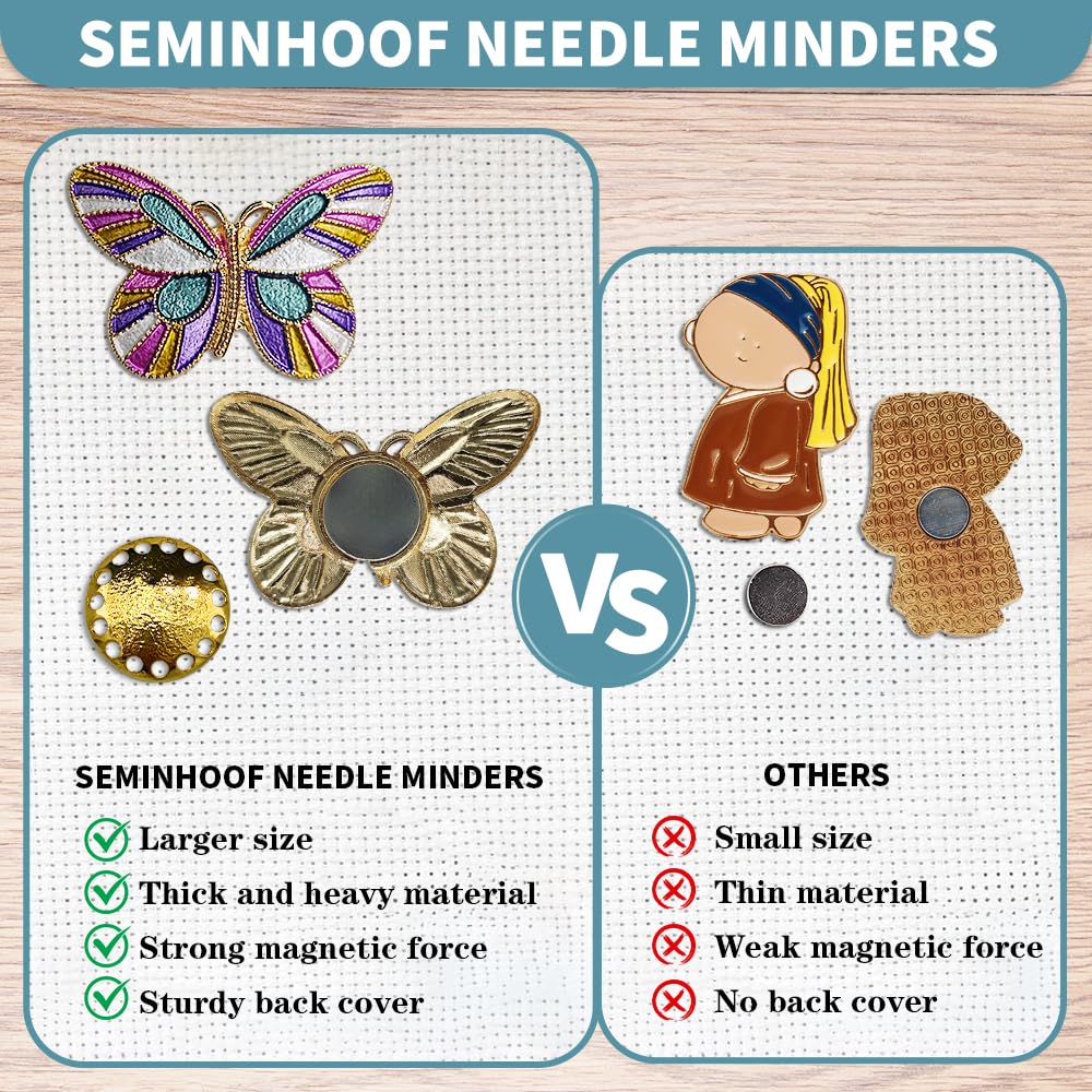 Magnetic Needle Minder Magnet Embroidery Accessories and Supplies Embroidery Needle Holder Cross Stitch Holder Needlework Supplies (Butterfly) seminhoof