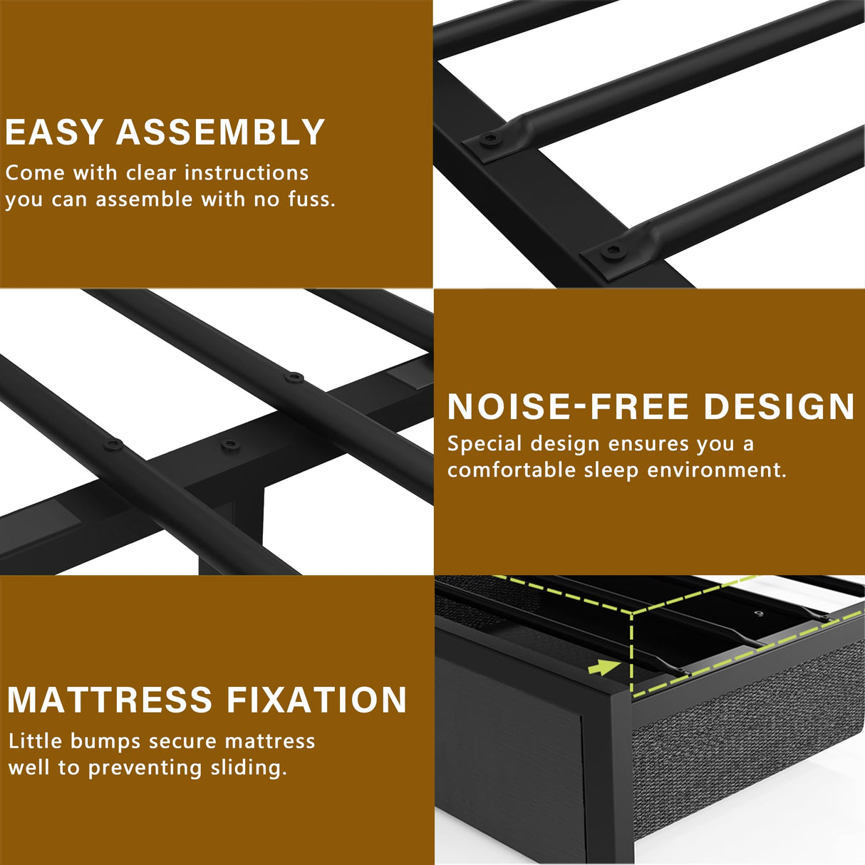 Farmhouse Queen Bed Frame with Bookcase Headboard and Storage Drawers, LED Lights and Charging Station, No Box Spring Needed, Noise Free, Black Fastroby