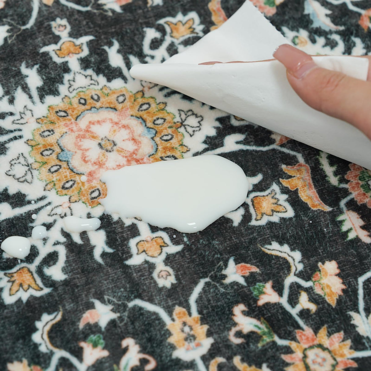 Washable Hallway Runner Rug 2x3 - Runner Rug Kitchen Rugs and Mats Non Skid Washable Waterproof Carpet Runner for Living Room Bedroom Bathroom (Black, 2X3) TOPRUUG