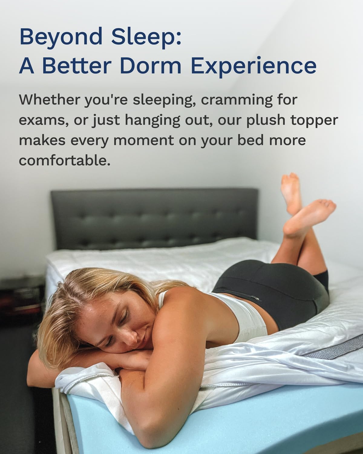 ViscoSoft 4 Inch Pillow Top Memory Foam Mattress Topper Twin XL - Cooling CertiPur-US Certified - Extra Long Hybrid Lux Dual Layer Mattress Pad - Perfect for College Dorms ViscoSoft