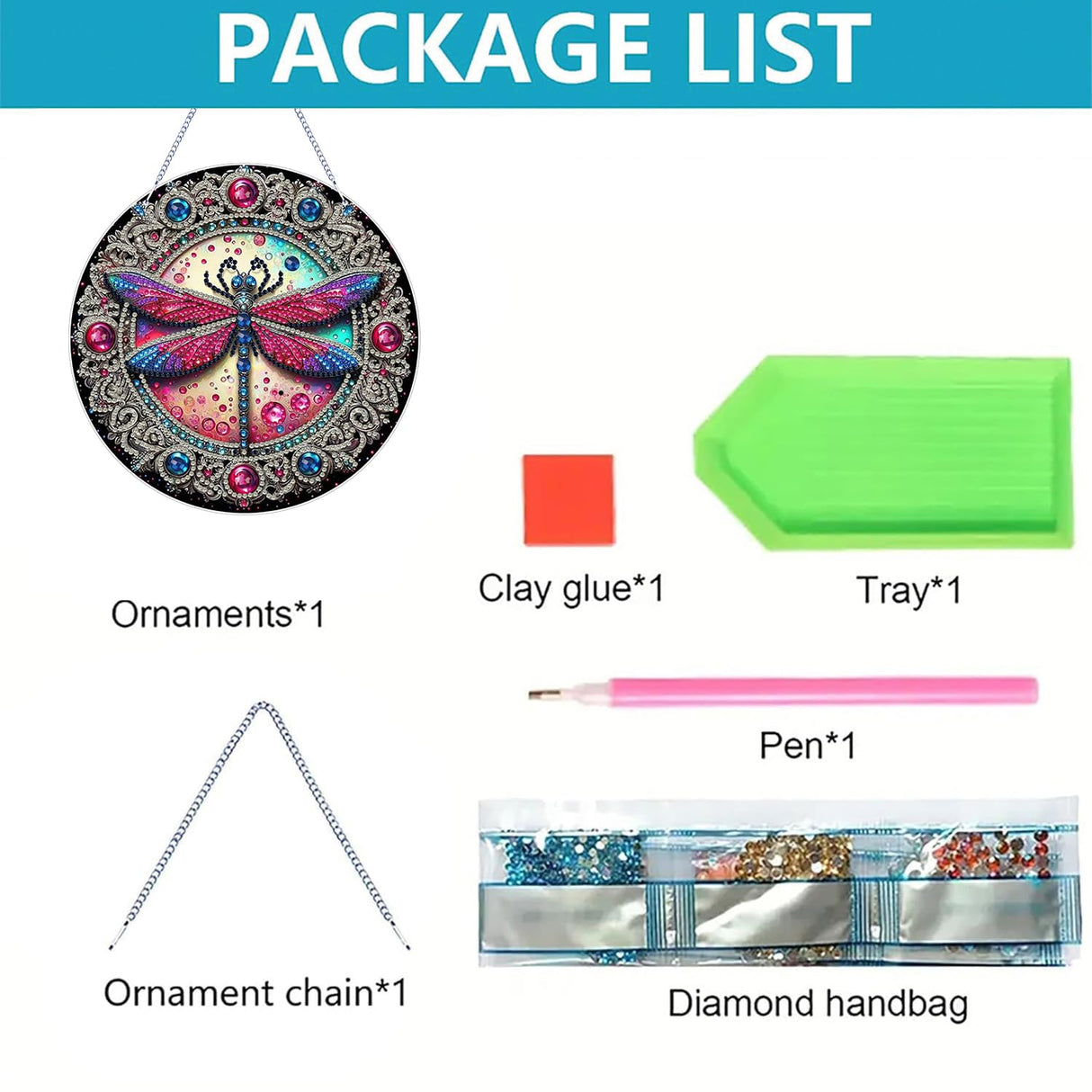 AIBOERL Dragonfly Diamond Art Kits for Adults, Special Shaped Diamond Painting DIY Acrylic Diamond Painting Kits Window Pendants Home Garden Wall, 5D Gem Art Ornament Kit Double Sided (7.8x7.8 inch) AIBOERL