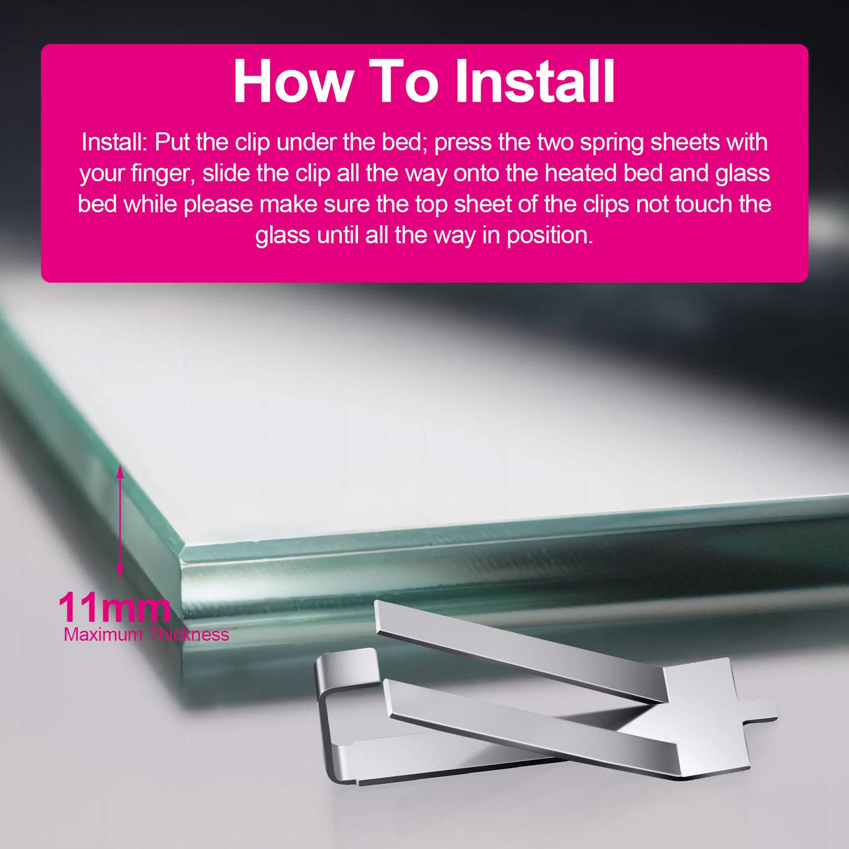 PAGOW 10pcs Glass Bed Spring Turn Clips for Ender 3 Pro, Ender 3S, Ender 5 Pro, CR-20 PRO, CR-10S Pro 3D Printer PAGOW