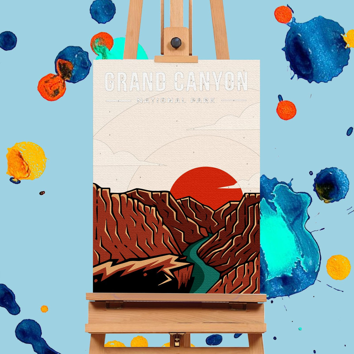 6 Pack Paint by Numbers Kit for Adults Beginners - 10x14 Inch National Park Adult Paint by Number Kits on Canvas, DIY Acrylic Oil Number Painting Kits for Adults, Perfect for Gift Home Decor Offito