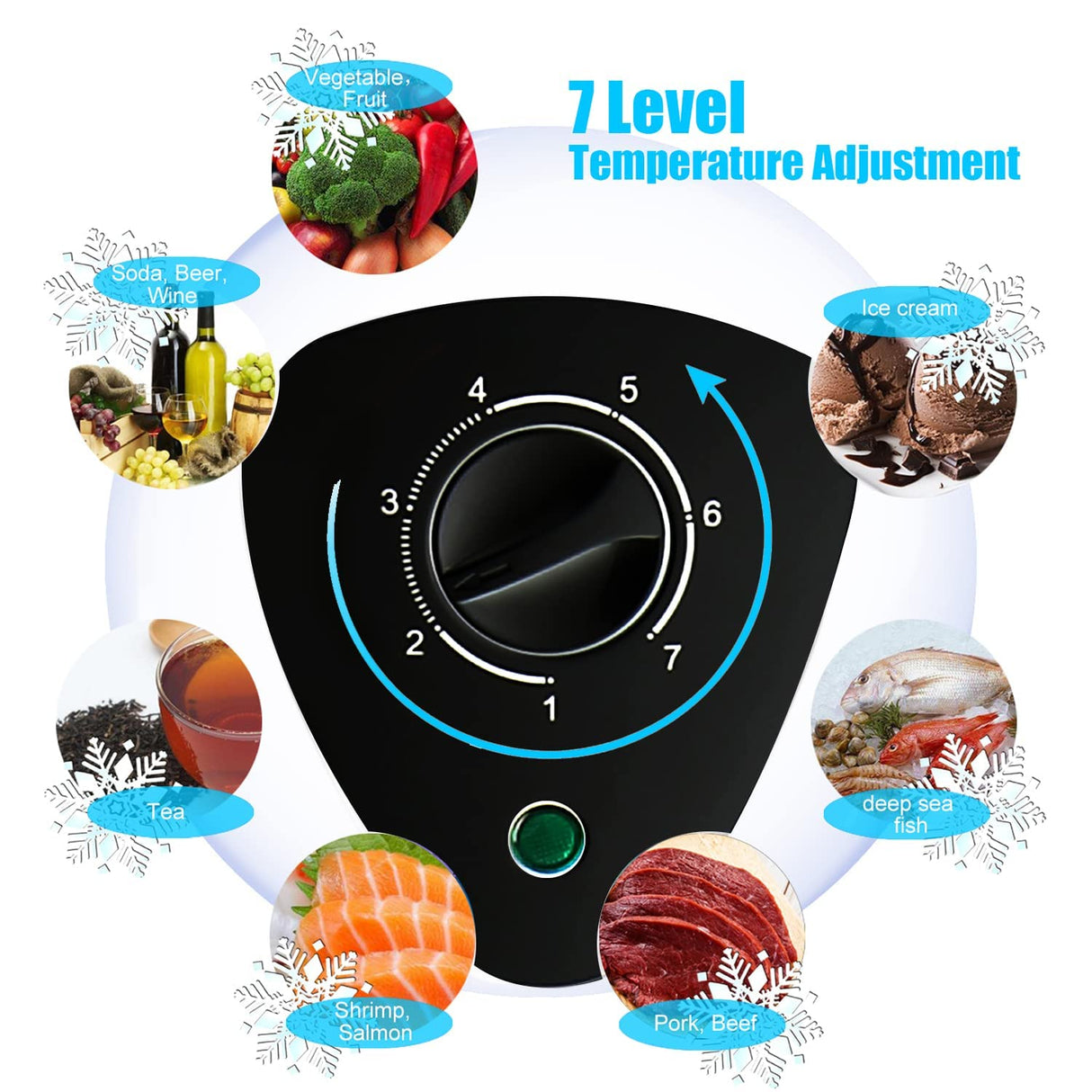 5.0 Cubic Feet Deep Chest Freezer Compact Freezers with Adjustable Thermostat Top Open Door Freezer Compressor Cooling with Rmovable Storage Basket for Home Kitchen Office and Bar (Black) WANAI