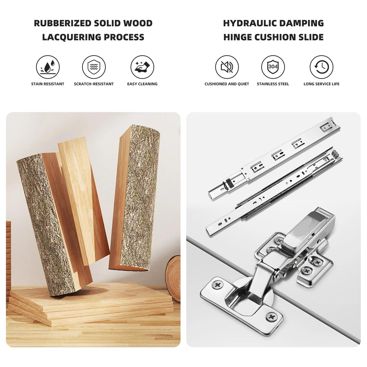 LUTHXAY Bathroom Vanity Set, Floating Bathroom Vanity with Single Sink, Solid Wood Bathroom Vanity Includes Smart Anti-Fog Mirror & Integrated Sink & Countertop, Large Capacity Mirror Cabinet (36IN) LUTHXAY