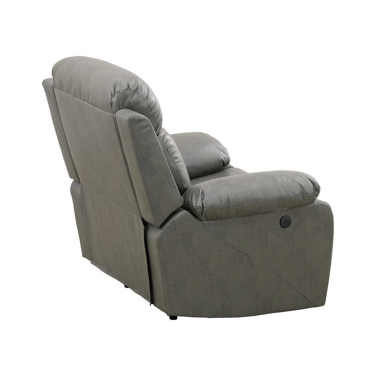 Anthato Power Recliner Sofa Set, Living Room Furniture Sets, 3-Piece Reclining Leather Sofa Loveseat Chair, Living Room Couch Set with Cup Holders/Coffee Table/LED Light for Home Theater/Office,Grey#2 Anthato