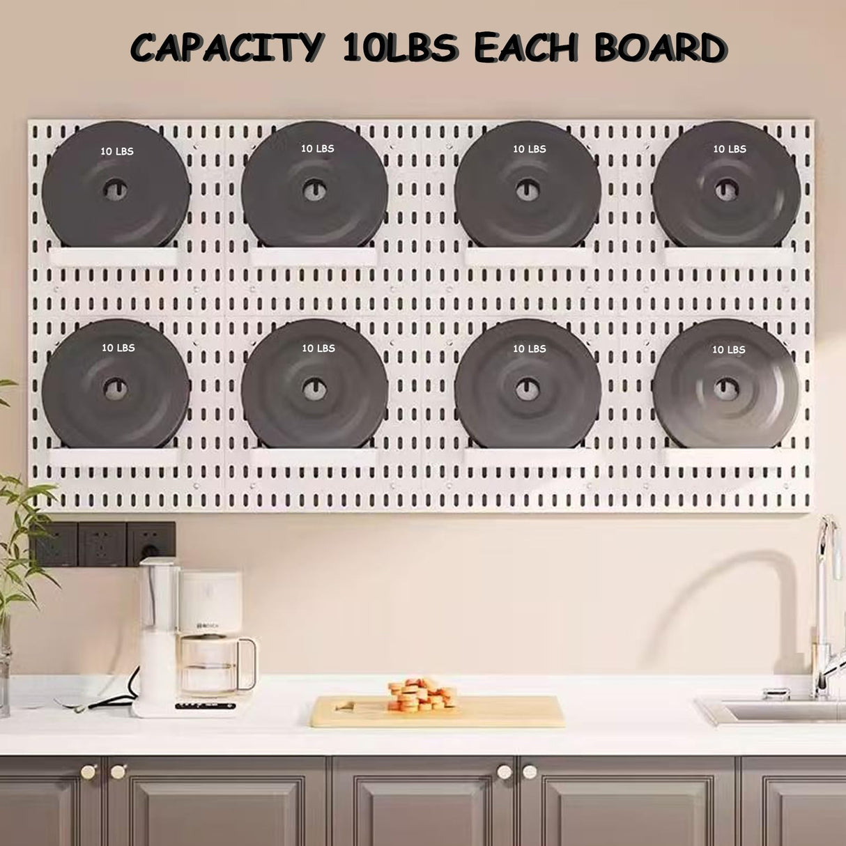 Ever Vibrant Wall Mount Peg Board Organizer 46pcs Kit - 6 Panels & 40 Accessories, Pegboard Wall Organizer with Hooks, Bins, Shelves and Clips, Space Saving Home & Office Storage System 33x22 (6 pcs) Ever Vibrant
