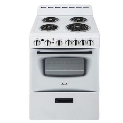 Avanti ERU240P0W ERU240 24" Electric Range Oven with Framed Glass Door, in White