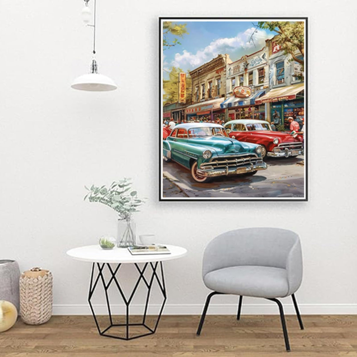 QACEYID Classic Cars Paint by Numbers Kit for Adults, Modern Paint by Number on Canvas, Abstract Art Digital Oil Painting Kits Suitable for Home Wall Decoration Gift 16"x20" QACEYID