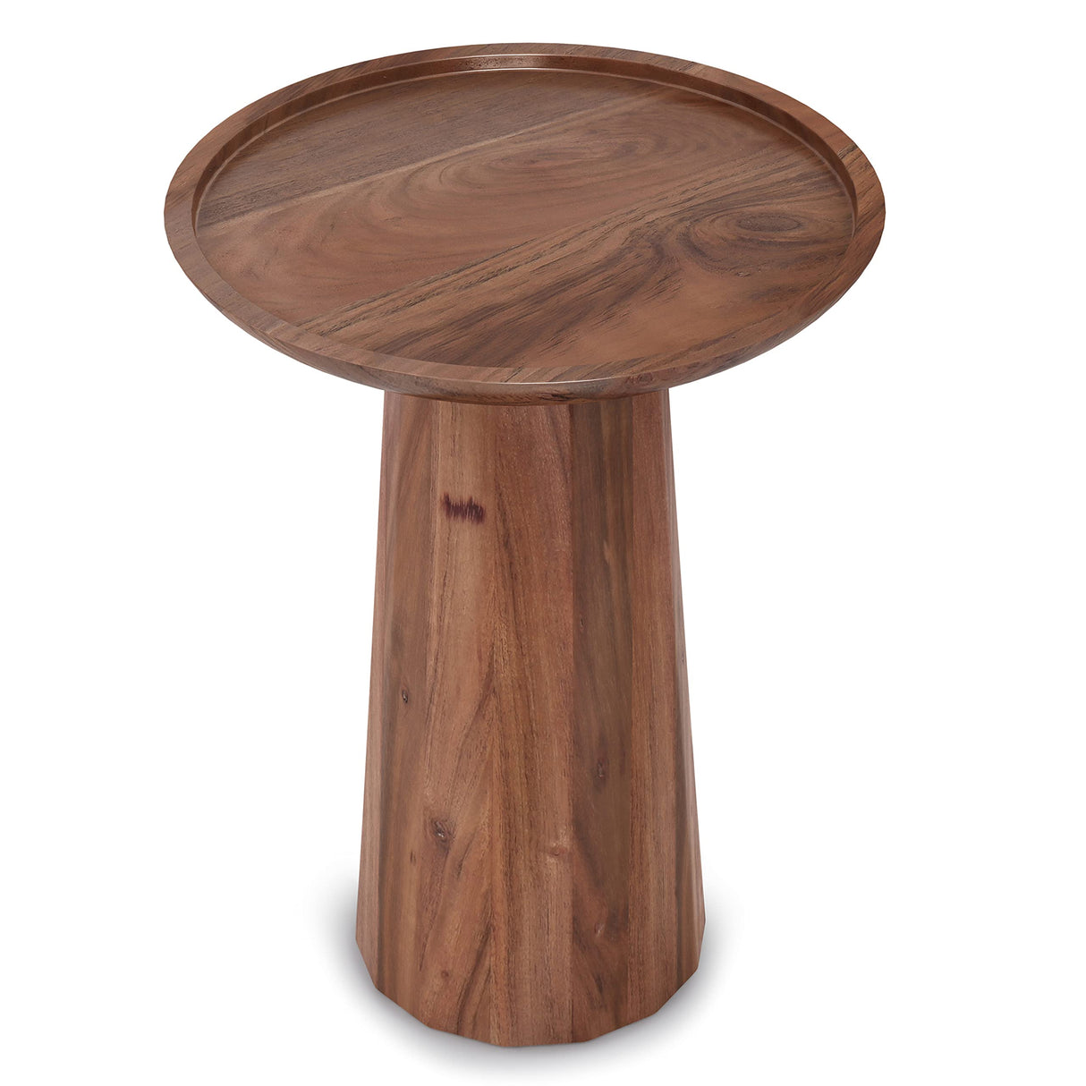 SIMPLIHOME Dayton SOLID MANGO WOOD 13 inch Wide Round Wooden Accent Table in Light Cognac, Fully Assembled, for the Living Room and Bedroom SIMPLIHOME