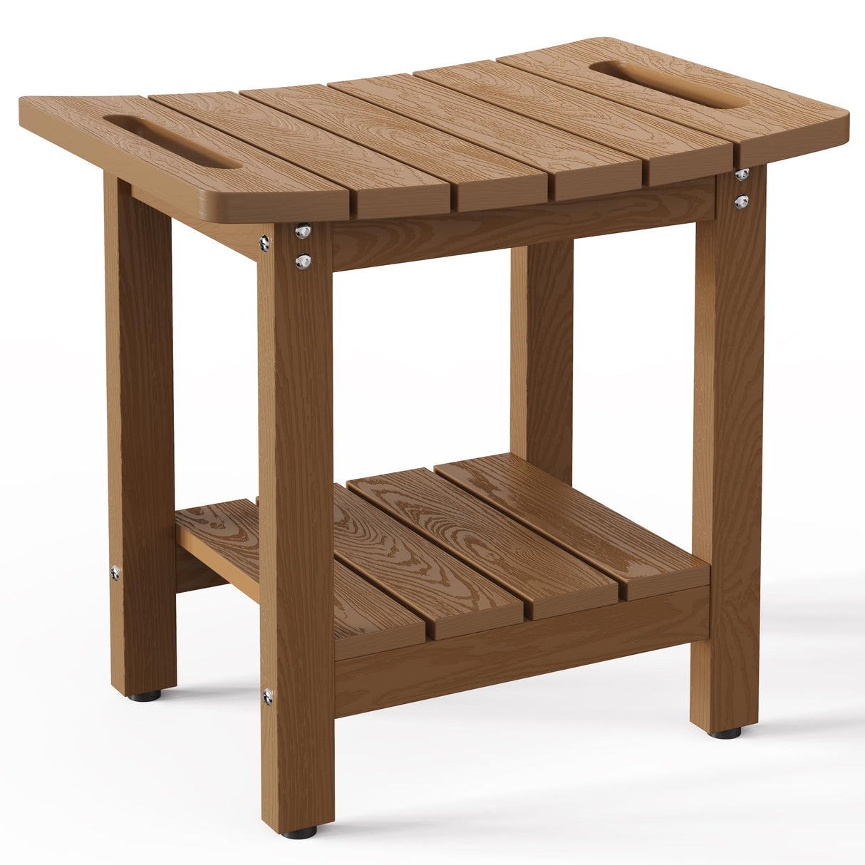 oridom HIPS Shower Benches for Inside Shower, Shower Stool with Space-Efficient Storage Shelf, Waterproof Shower Chair Seat for Spa Bathroom(Brown) oridom