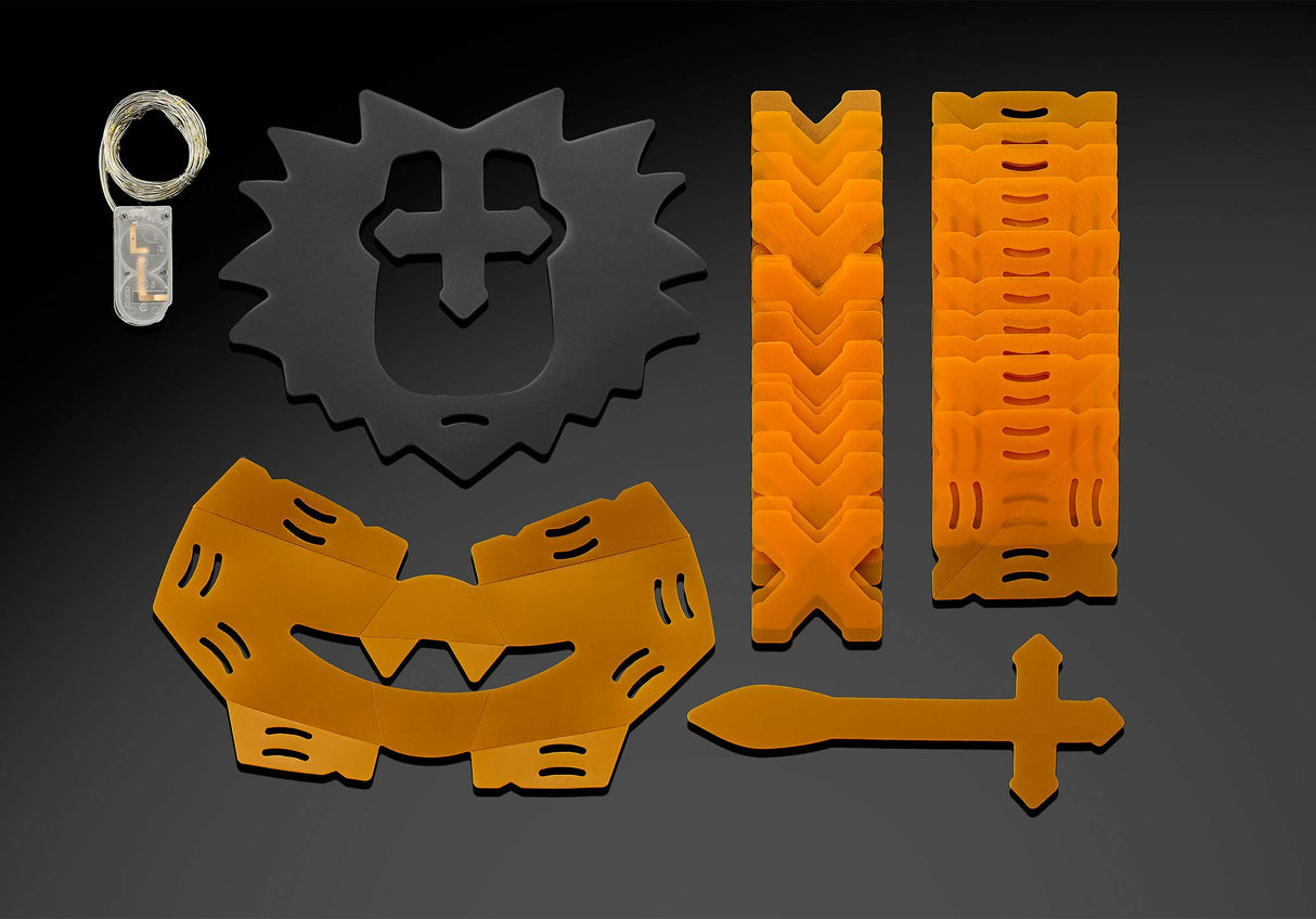 Creatto Luminous Lion & Serengeti Sidekicks Light-Up 3D Puzzle Kit | Includes Creatto Puzzle Pieces to Make Your Own Illuminated Craft Creations | DIY Activity Kit & LED Lights,Orange Thames & Kosmos