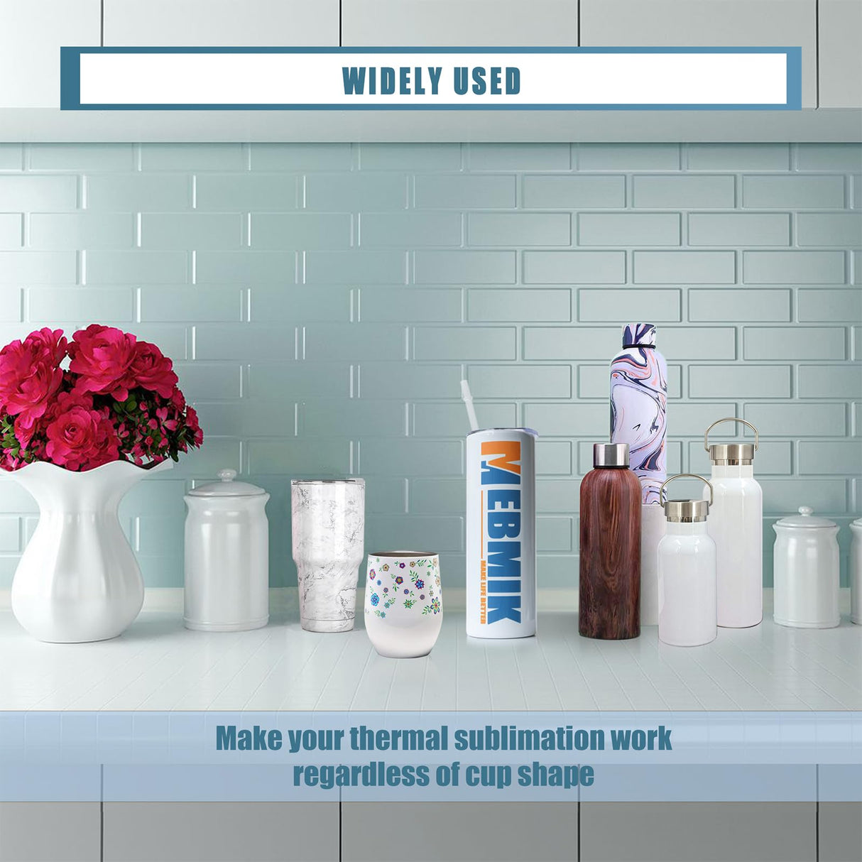 MEBMIK 100pcs 5x10in Shrink Wrap For Sublimation Tumblers,Sublimation Shrink Wrap Sleeves,Heat Shrink Wrap,Tumbler Shrink Wrap Sublimation 20oz Skinny,Sublimation Sleeves For Tumblers,Sublimation Bags MEBMIK