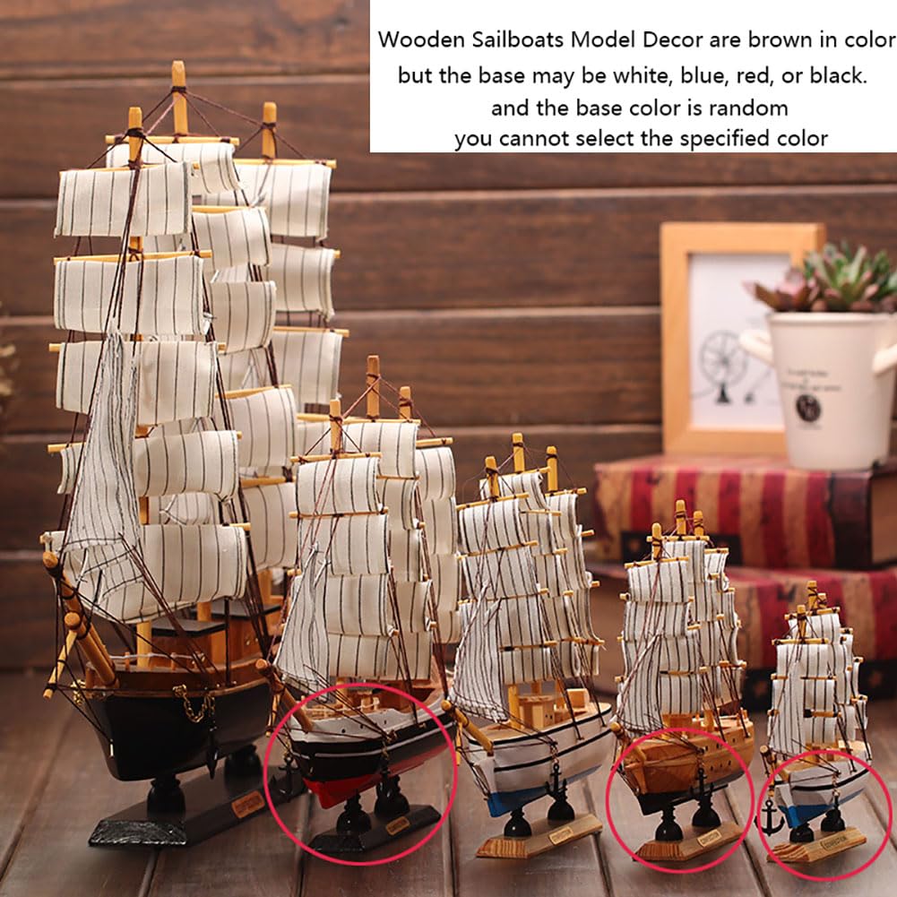 Wooden Sailboat Model Decor Miniature Sailing Boat Ship Model Home Decoration Rustic Mini Antique Sailboat Ornament Crafts Handcrafted Nautical Ocean Theme Sailing Boat for Home Office Tabletop XGOPTS