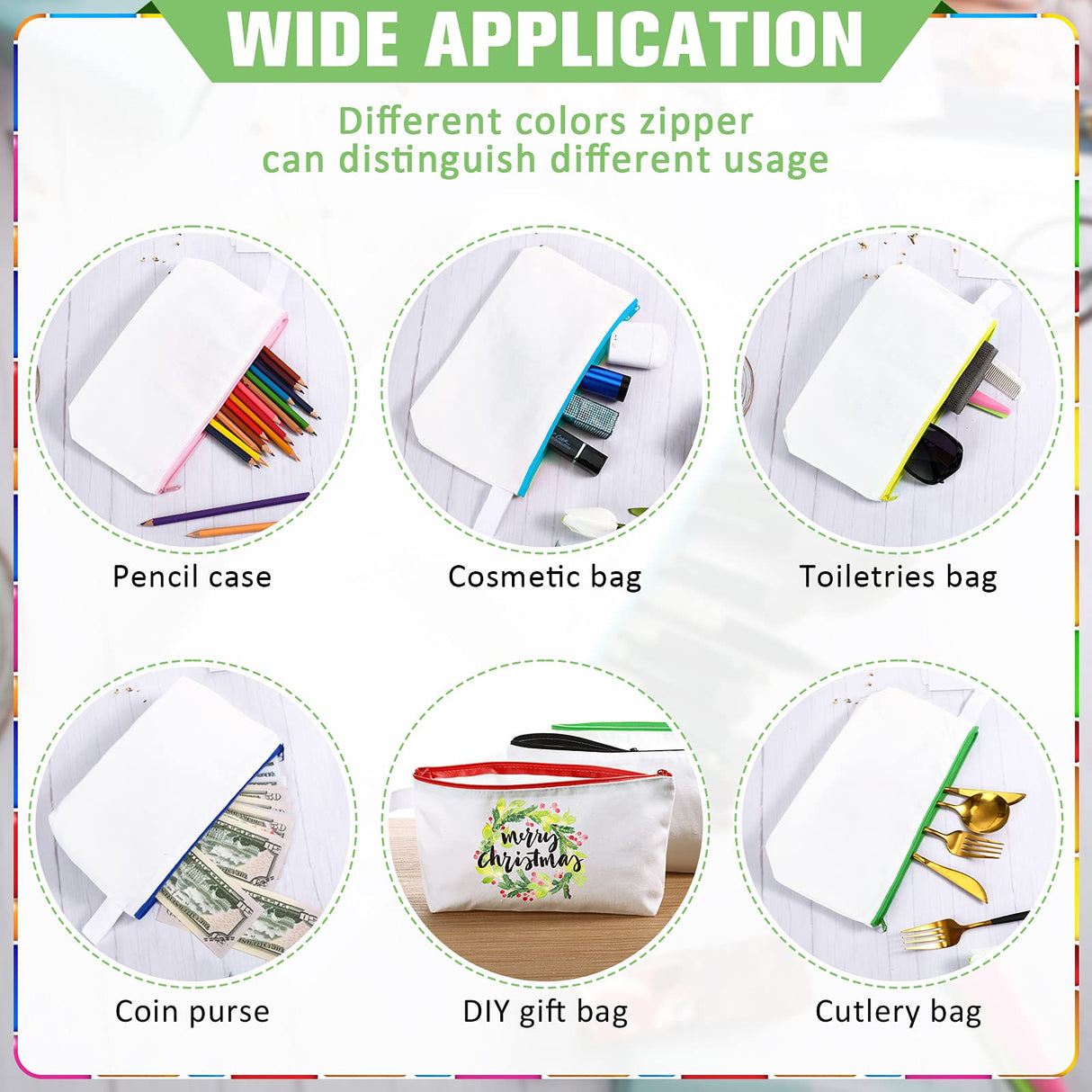 30 Pieces Makeup Bags in Bulk Canvas Pencil Bag Travel Cosmetic Bags Blank DIY Craft Bag Canvas Pen Case Pencil Pouch Makeup Pouch Canvas Zipper Pouch Bags for Girls Teens (9.84 x 5.11 x 1.96 Inches) Saintrygo