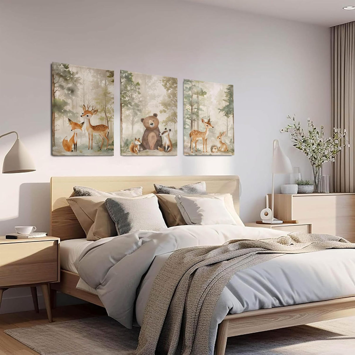 xcemhil 3 Pack Paint by Numbers Kit for Adults, Framed Paint by Number Animals, Fox and Bear Number Painting Kit for Beginners for Gift and Home Wall Decor 8x12 Inch xcemhil