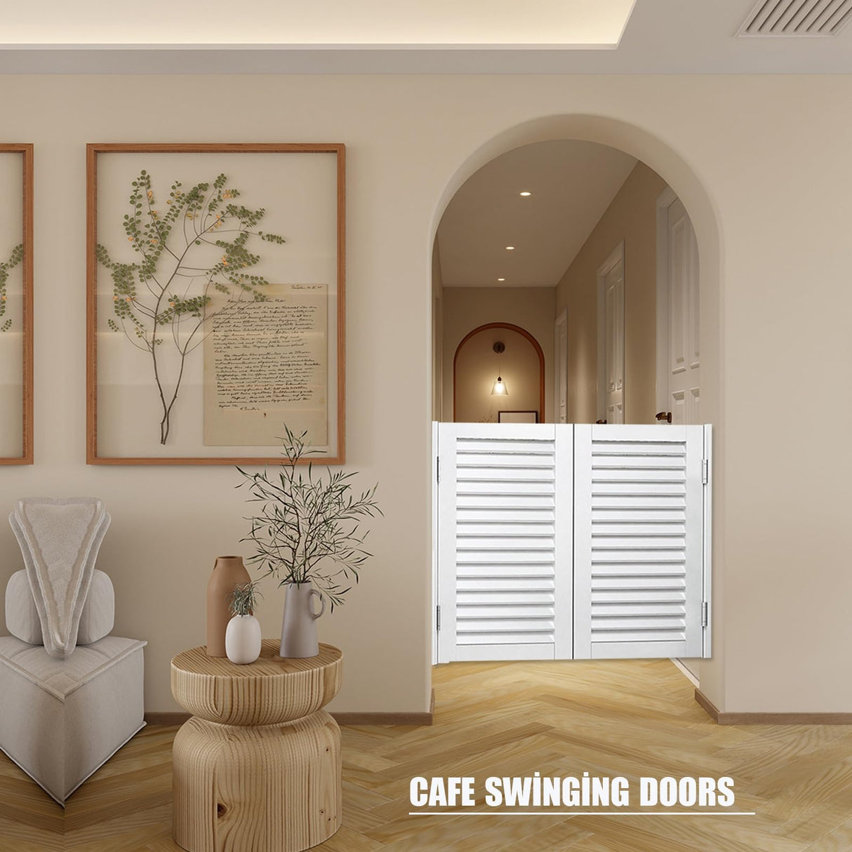 Swinging Door Cafe Door Indoor Solid Wood Saloon Door Saloon Doors Swinging, Solid Wood Swinging Cafe Doors, Saloon Style Bar Door with Hinges, Counter Entrance Pub Café Swing Door Gate, Customizable ENWINDXS