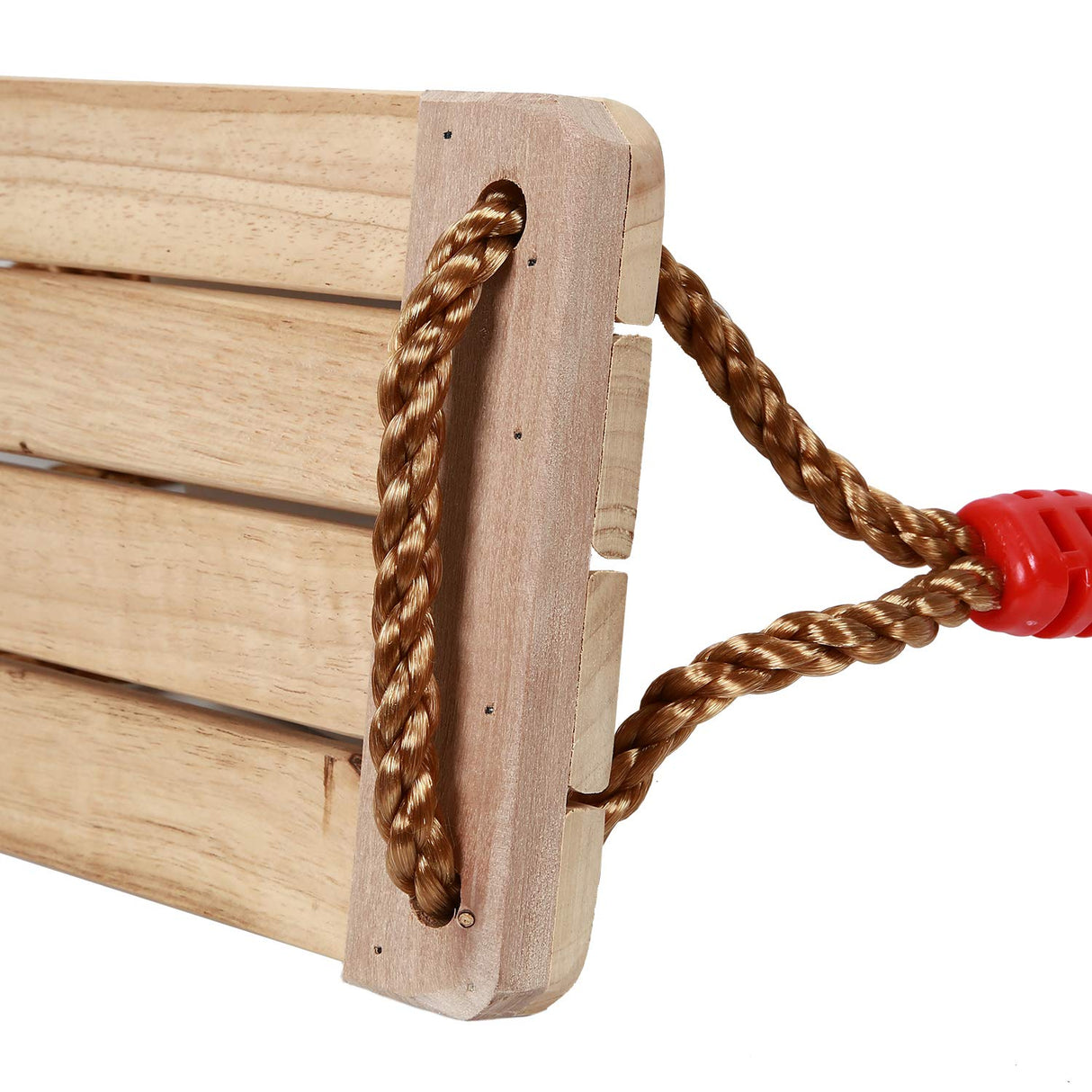 KINJOEK 15.8 x 6.3 Wooden Swing, Hanging Wooden Tree Swings Seat Adjustable 48 to 83 Inches Cable, 220 lbs Capacity Birch Wood Durable, Sturdy Swings for Adult Kids Children Garden, Yard, Indoor Use KINJOEK