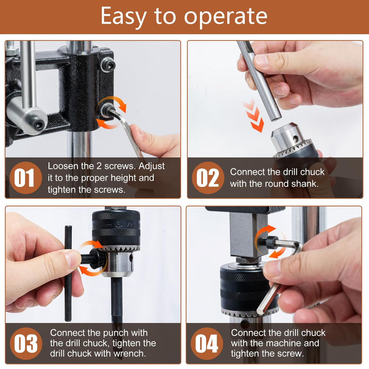 CXRCY Leather Hole Puncher & Press Machine, Manual Hole Punch Set for Leatherworking DIY Craft Leather Hole Punching,Setting Rivets,Button Snaps with 13pcs Punches, PP & Aluminum Plate CXRCY