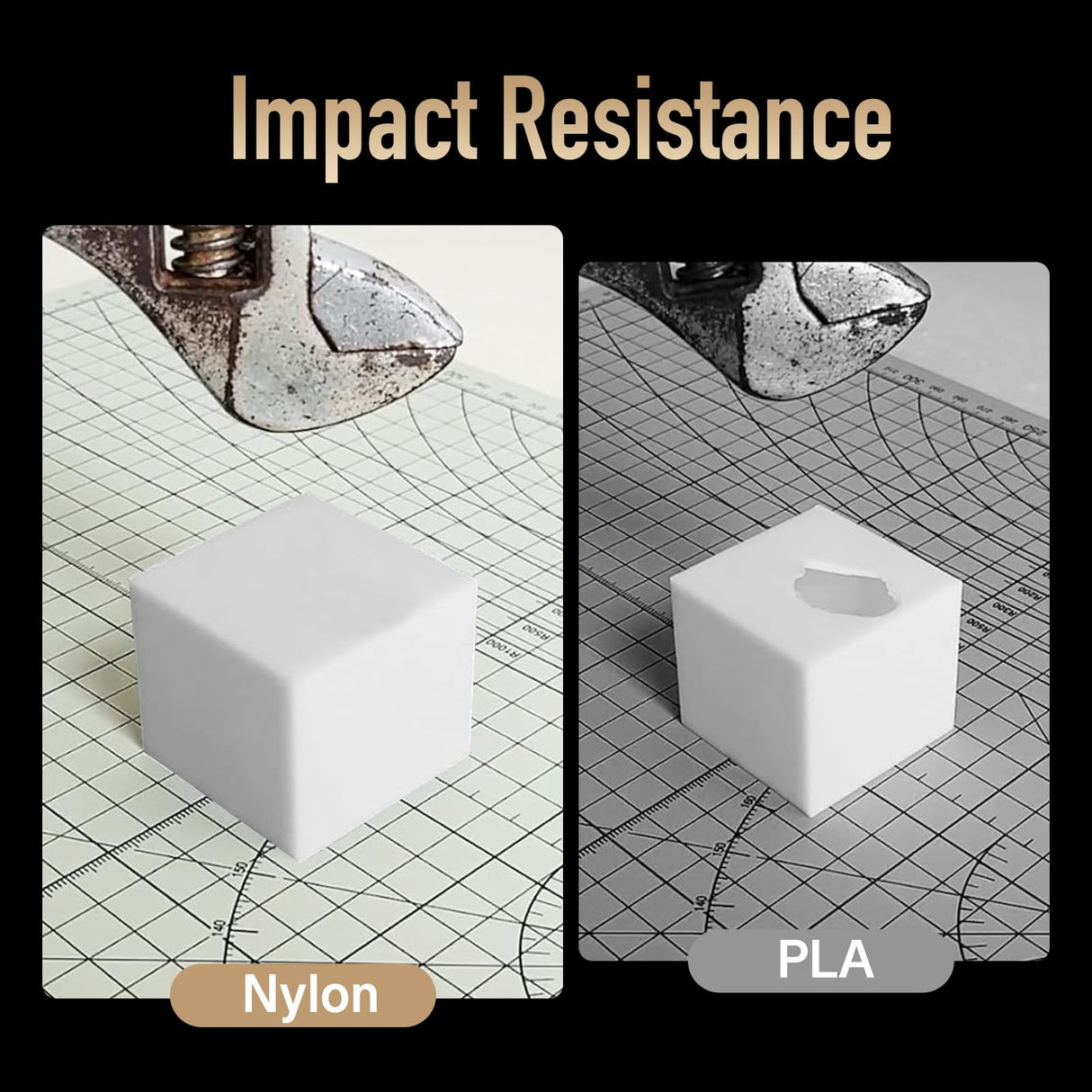 YXPOLYER 3D Printer Filament Nylon Filament PA6 2.2 lbs 1kg White Nylon with Heat-Resistant AMS-Compatible Spool, 3D Printing Filament Easy PA 1.75mm yxpolyer