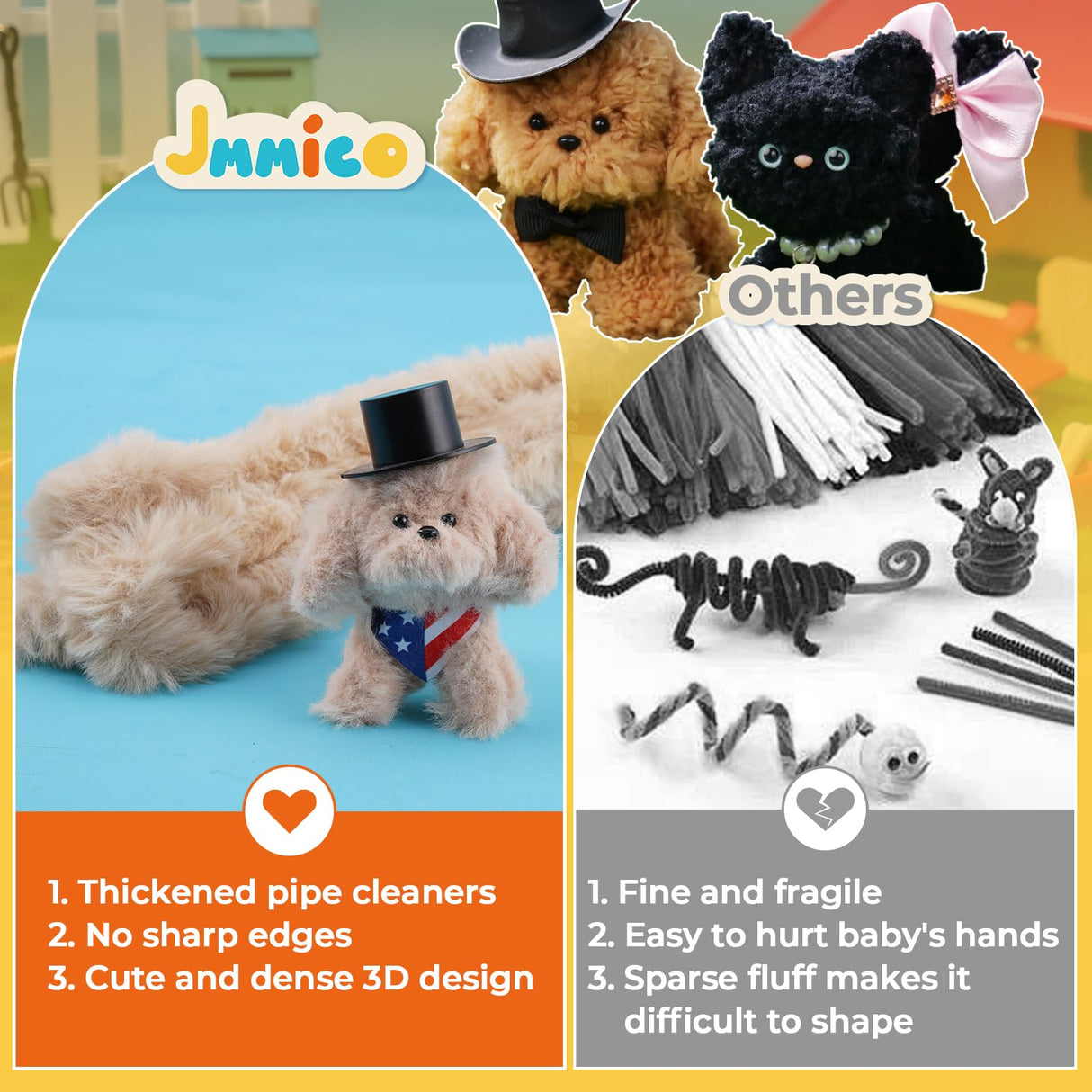 JMMICO 71-Piece Pipe Cleaner Craft Kit for Kids & Adults - DIY Animal Art Supplies with Video Tutorial, Creative Blind Box Anxiety Relief Toys & Classroom Activities, Gifts for 8+ Year Old Girls JMMICO
