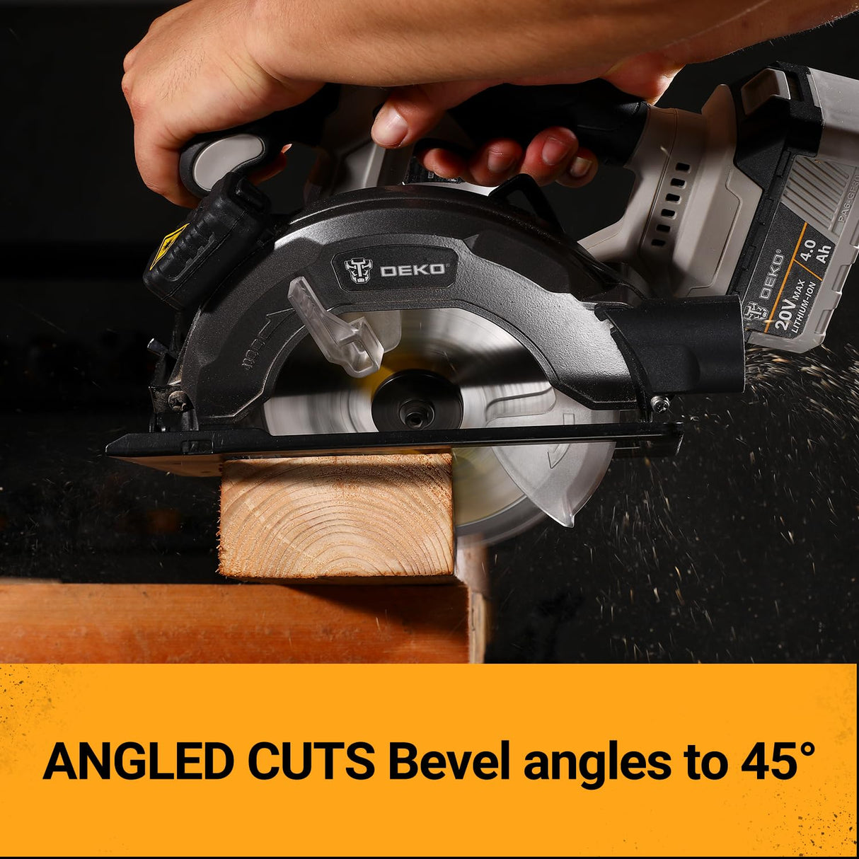 DEKOPRO 20V Cordless Circular Saw, 6-1/2-Inch Blade, 4500 RPM Circular Saw Cordless DEKOPRO