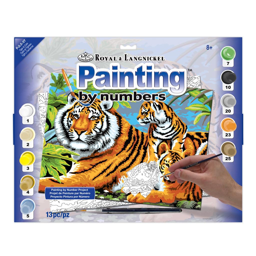 Royal & Langnickel Junior Large Paint by Number Kit 15.25"X11.25", Tiger & Cubs Royal & Langnickel