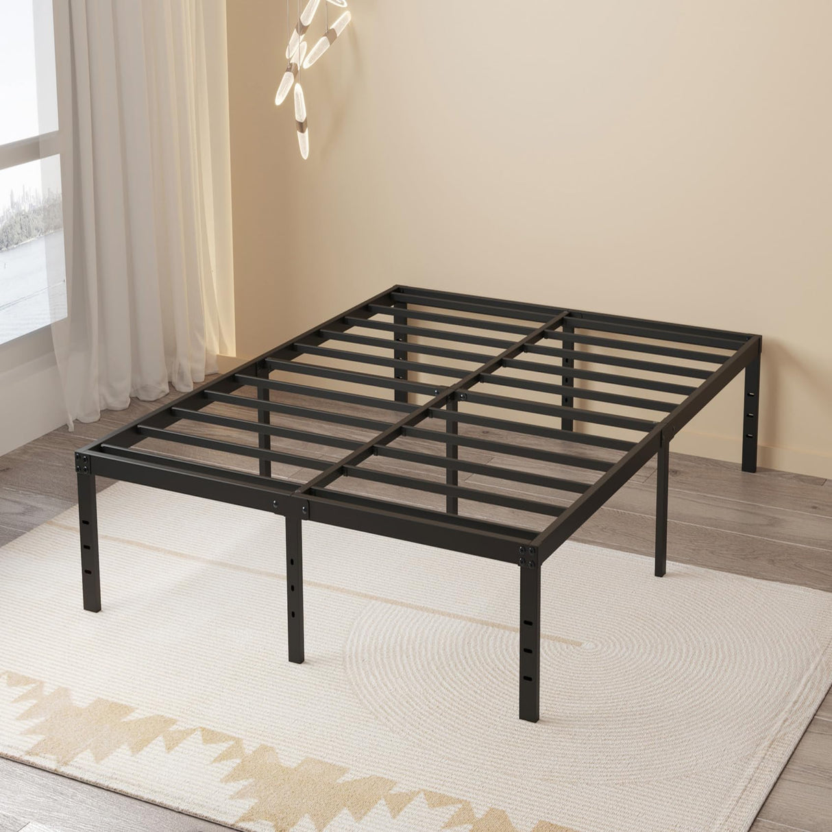 Maenizi Full Size Bed Frame No Box Spring Needed, 20 Inch Heavy Duty Metal Platform Bed Frame Full Support Up to 3000 lbs, Easy Assembly, Noise Free, Black Maenizi